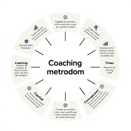 Un diagramma che illustra le diverse fasi e componenti della metodologia di coaching di Armonia in Azione