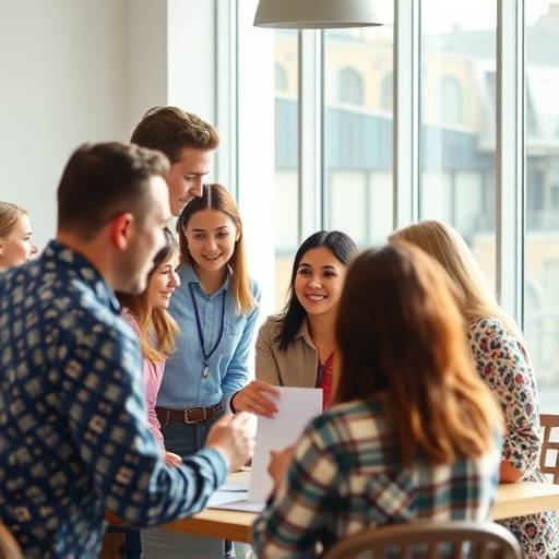 Un team di persone partecipa a una sessione di brainstorming collaborativa durante un workshop di coaching